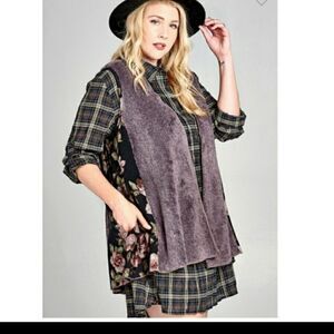 SUPER SOFT Plus sz 14 16 18 20 purple/faux fir/contrast Vest